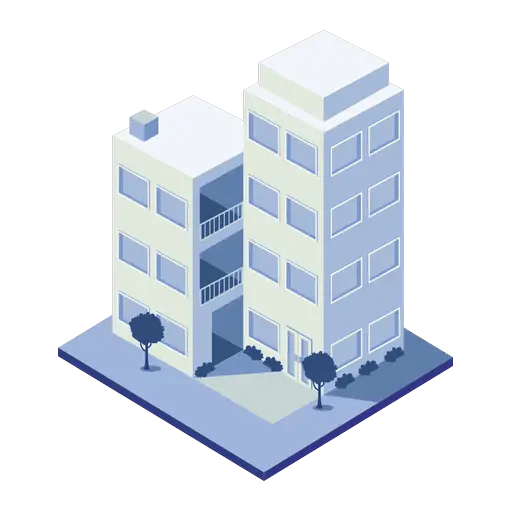 Illustration isométrique d'un immeuble d'habitation